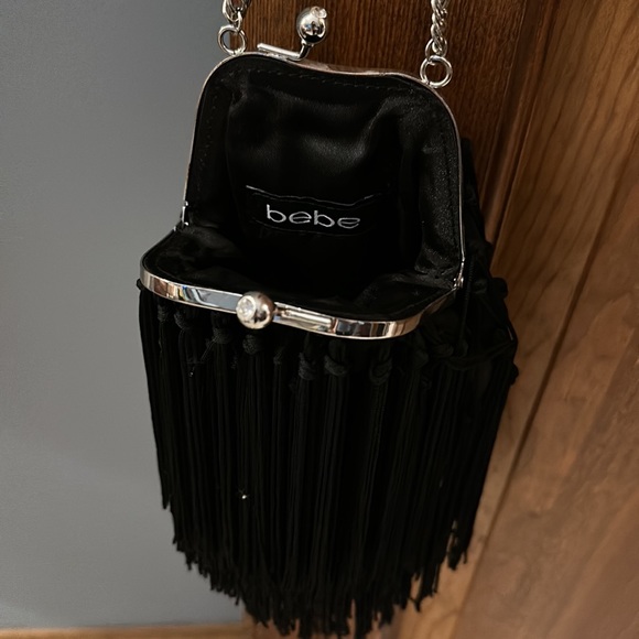 Bebe black fringe evening bag - Picture 4 of 5